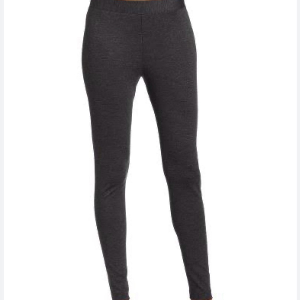 Vince Charcoal Gray Grey Tweed Textured Ponte Knit Spring Leggings Size Small S